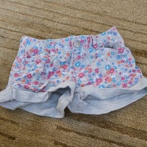 5/25 Gymboree Floral Knit Roll-Cuff Shorts in Pink and Blue Size 6